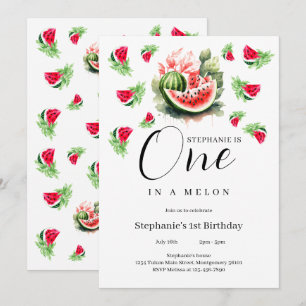 Invitation Watermelon One dans un melon 1er anniversaire