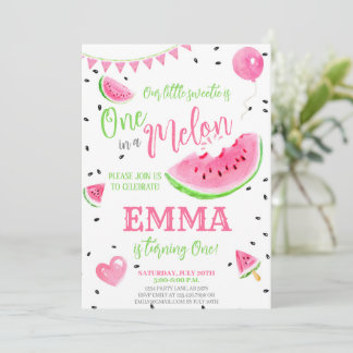 Invitation Watermelon One In A Melon 1er Anniversaire