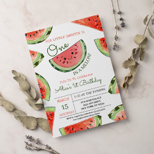 Invitation Watermelon One In A Melon 1er Anniversaire
