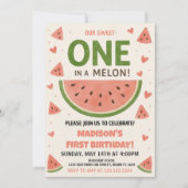 Invitation Watermelon "One in a Melon" 1er anniversaire (Devant)