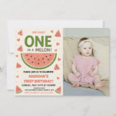 Invitation Watermelon "One in a Melon" 1er anniversaire (Devant)