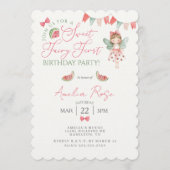 Invitation Watermelon Sweet Fairy First Birthday Party (Devant)