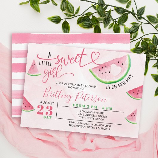 Invitation Watermelon Sweet Girl Baby shower