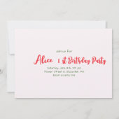 Invitation Watermelon un dans un melon premier anniversaire (Dos)