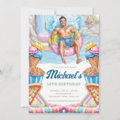 Invitation Waterpark Fun Teen Pool Party Birthday (Devant)