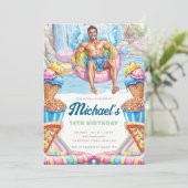 Invitation Waterpark Fun Teen Pool Party Birthday (Debout devant)