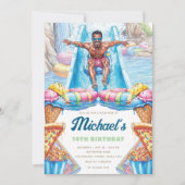 Invitation Waterpark Fun Teen Summer Slide Party Birthday (Devant)