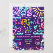 Invitation Waterpark Splash Pad Anniversaire Fête Tie Dye Glo (Devant)