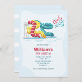 Invitation Waterpark Watertoboggan Pool fête anniversaire (Devant / Derrière)