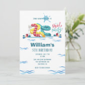Invitation Waterpark Watertoboggan Pool fête anniversaire (Debout devant)