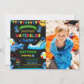 Invitation Waterslide Bash Summer Boy Birthday Party Photo (Devant)