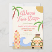Invitation Waves Four Days Beach Surf 4ème anniversaire (Devant)