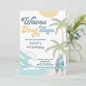 Invitation Waves Four Days Retro Surf Beach 4e anniversaire (Debout devant)