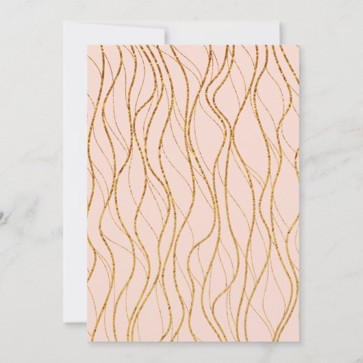 Invitation Waves Gold moderne écriture main Blush Couples Dou (Dos)