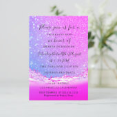 Invitation Waves Ocean Fuchsia Mariage rose de mariage Ombre (Debout devant)