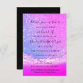Invitation Waves Ocean Fuchsia Mariage rose de mariage Ombre (Devant / Derrière)