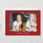 Invitation Wavy Deep Red Old Money Bridesmaid Proposal Card (Dos)