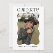 Invitation Wavy Edge Graduate Photo Parti de graduation moder (Devant)