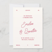 Invitation Wavy Frame Retro Photo Spanish Wedding (Dos)
