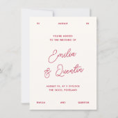 Invitation Wavy Frame Retro Photo Wedding (Dos)