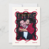 Invitation Wavy Frame Retro Photo Wedding (Devant)