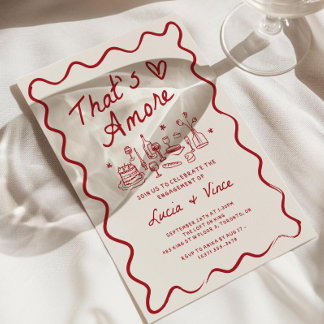 Invitation Wavy That's Amore Engagement Party Invitation, Ita