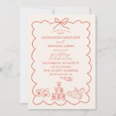 Invitation Wavy Whimsical italien Mariage de doodle (Devant)