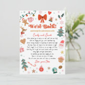 Invitation We Are Back Elf Arrival Return Christmas Letter (Debout devant)