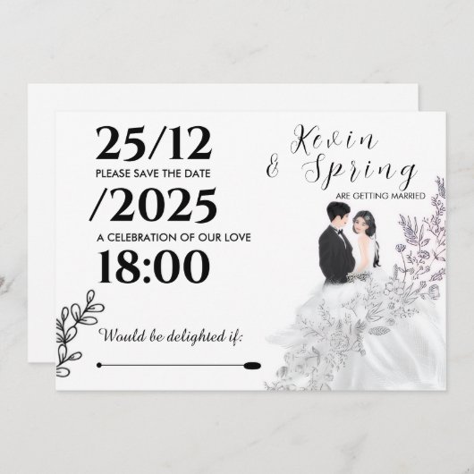 Invitation We are getting Married (Devant / Derrière)