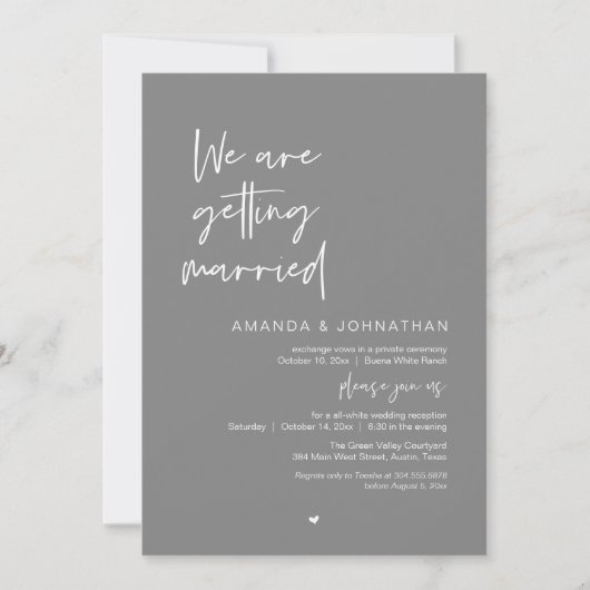 Invitation We are getting married, Modern Wedding Celebration (Devant)