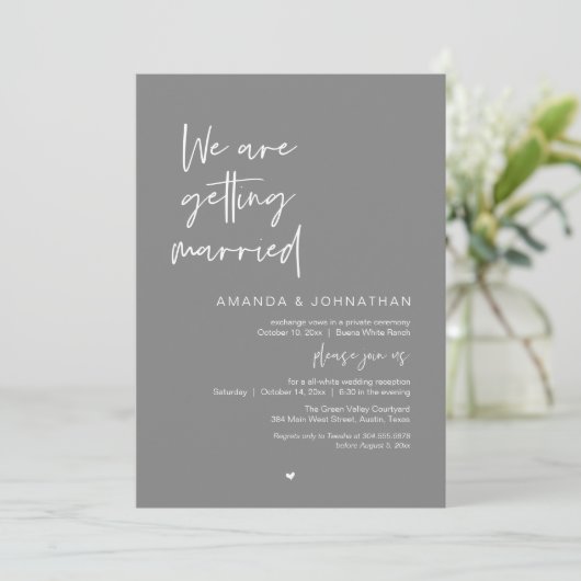 Invitation We are getting married, Modern Wedding Celebration (Debout devant)