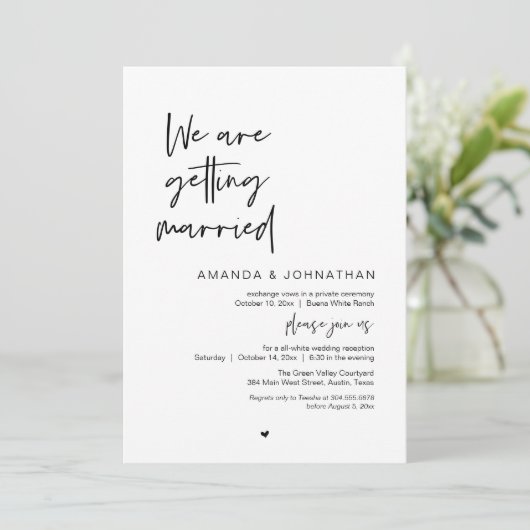 Invitation We are getting married, Modern Wedding Celebration (Debout devant)