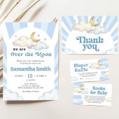 Invitation We are Over the Moon Baby Shower