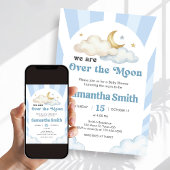 Invitation We are Over the Moon Baby Shower
