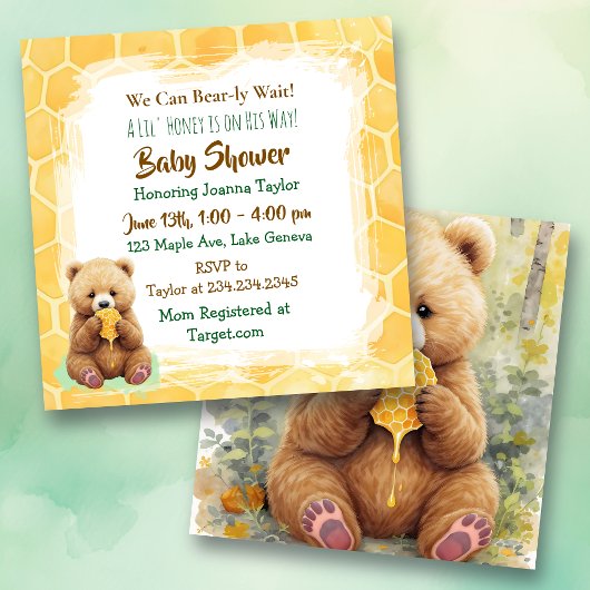 Invitation We Can Bear-ly Wait! Boy's Baby Shower