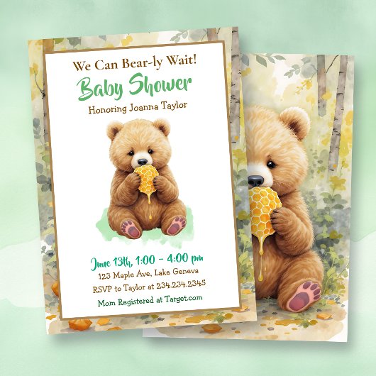 Invitation We Can Bear-ly Wait! Boy's Baby Shower