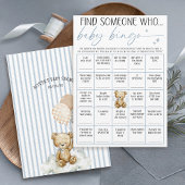 Invitation We Can Bearly Wait Baby Boy Shower Bingo Game Card