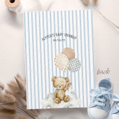 Invitation We Can Bearly Wait Baby Boy Shower Bingo Game Card