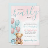 Invitation We Can Bearly Wait Bear Baby Shower (Devant / Derrière)