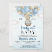 Invitation We can Bearly wait - Bear Baby Shower Boy (Devant)