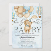Invitation We Can Bearly Wait Bear Balloon Baby Shower (Devant)