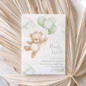 Invitation We can Bearly Wait! Bear Sage Balloon Baby Shower