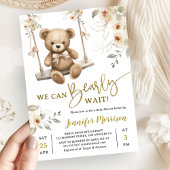 Invitation We Can Bearly Wait Boho Teddy Bear Baby Shower