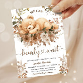 Invitation We Can Bearly Wait Brown Bear Cub Baby Shower 