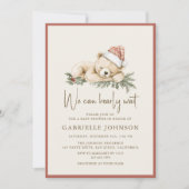 Invitation We Can Bearly Wait Christmas Baby Shower (Devant)
