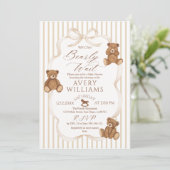 Invitation We Can Bearly Wait Elegant Baby Shower (Debout devant)