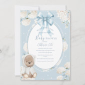 Invitation We Can Bearly Wait Floral Whimsical Baby Shower (Devant)