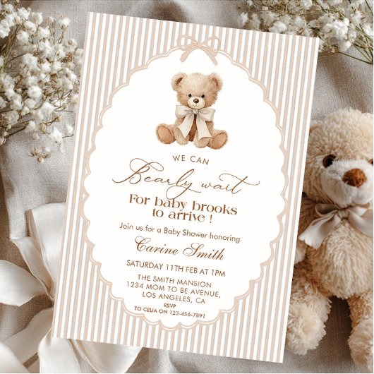 Invitation We Can Bearly Wait Gender Neutral Baby Shower