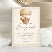 Invitation We Can Bearly Wait Gingham Teddy Bear Baby Shower