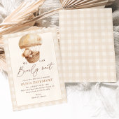 Invitation We Can Bearly Wait Gingham Teddy Bear Baby Shower